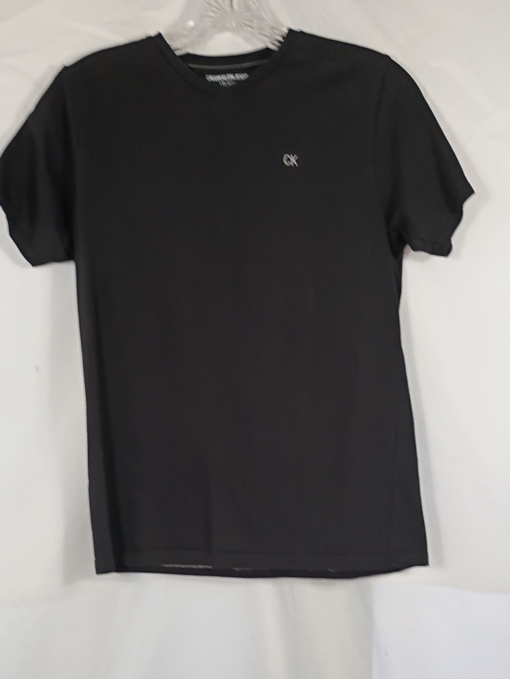 EUC Calvin Klein Black Short Sleeve Crew Tee with CK Logo Boys size Large 14/16